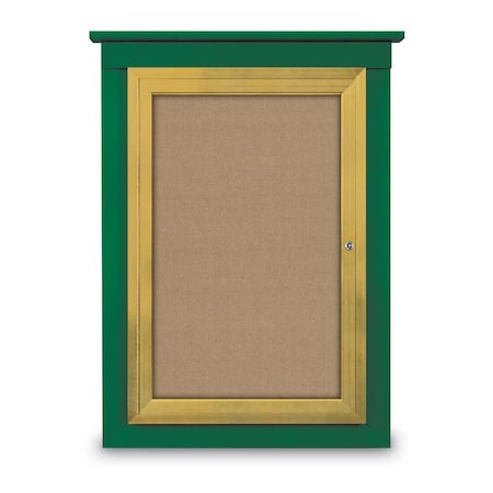 United Visual Products Sliding Glass Enclosed Letterboard, 96"x4 UV9009ACS-SATIN-HUNGRN